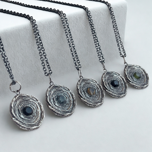 The Abyss Pendant With Natural Gemstones - Hidden Depths