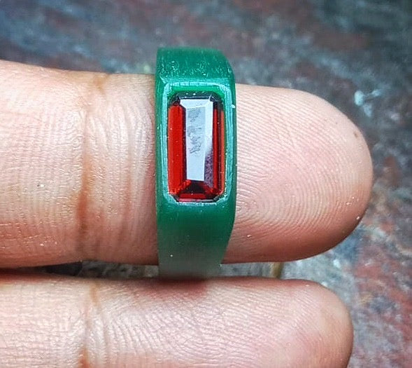 Red Garnet Silver Signet