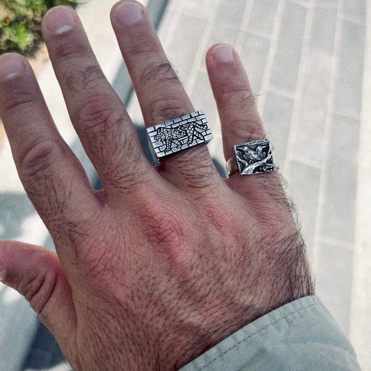 Odin's Ravens Silver Signet Ring