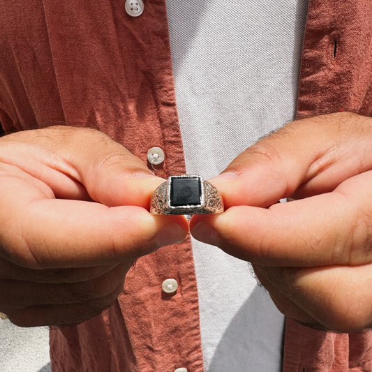 Black Onyx Silver Signet