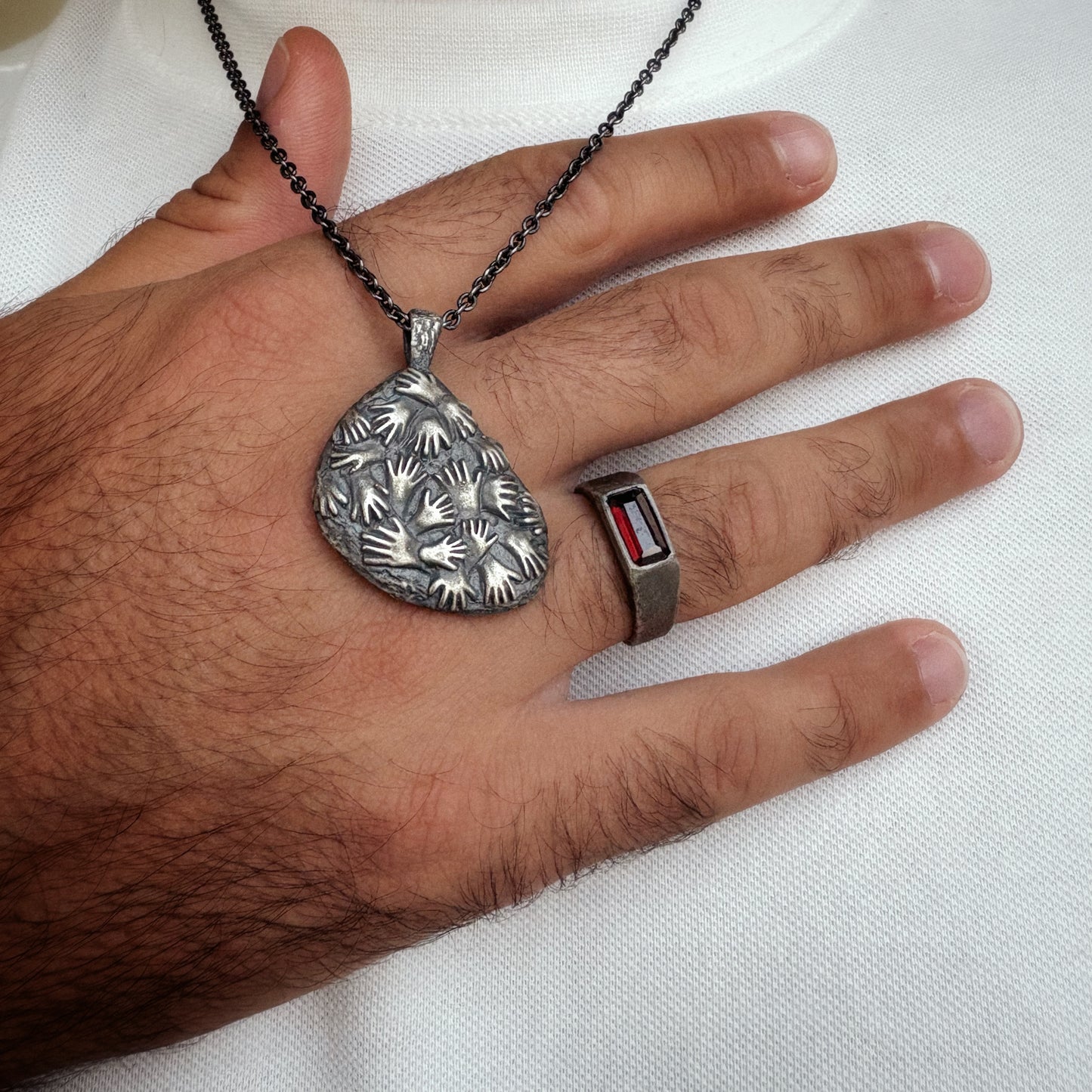 Red Garnet Silver Signet