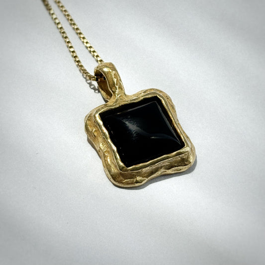 Black Onyx Gold Pendant