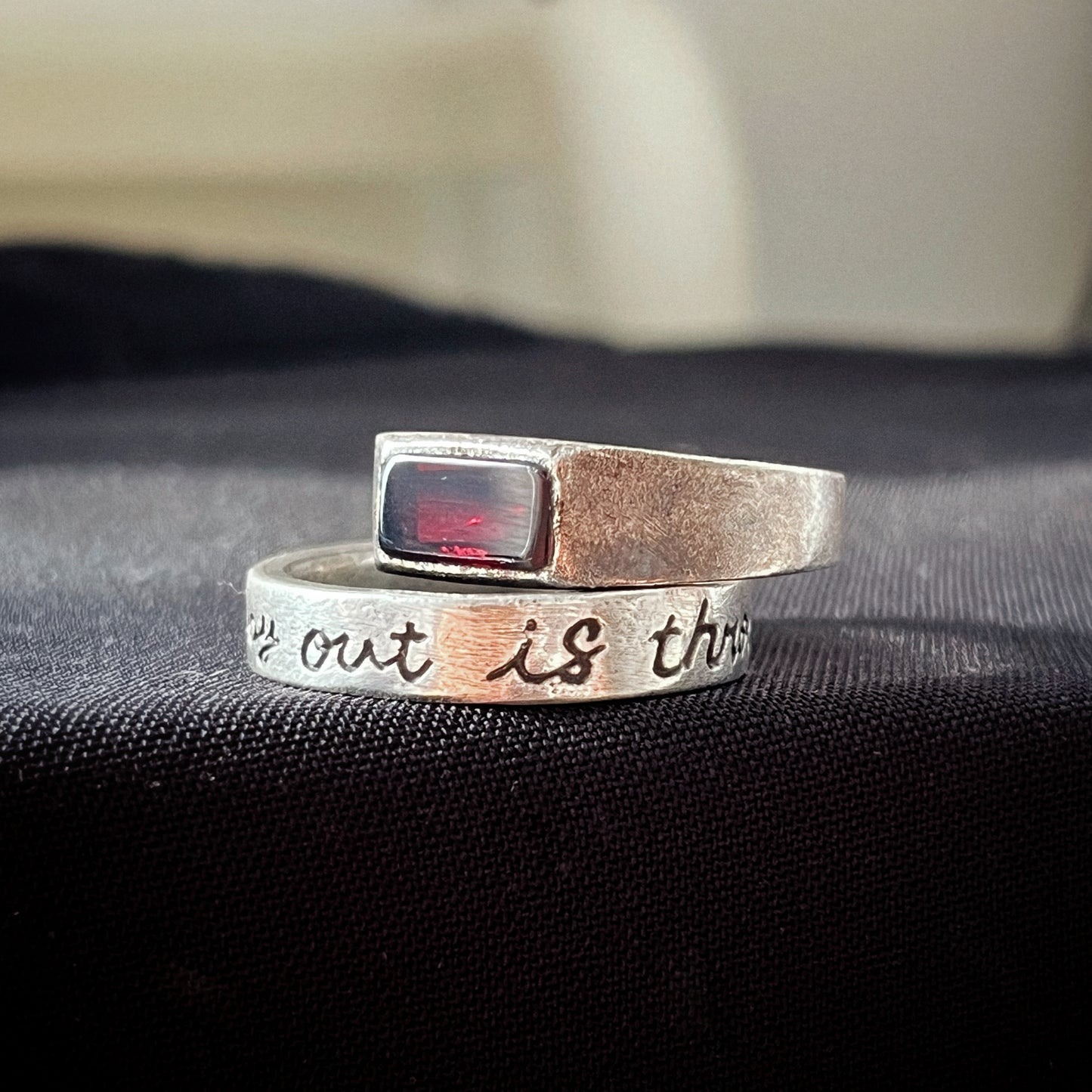 Red Garnet Silver Signet