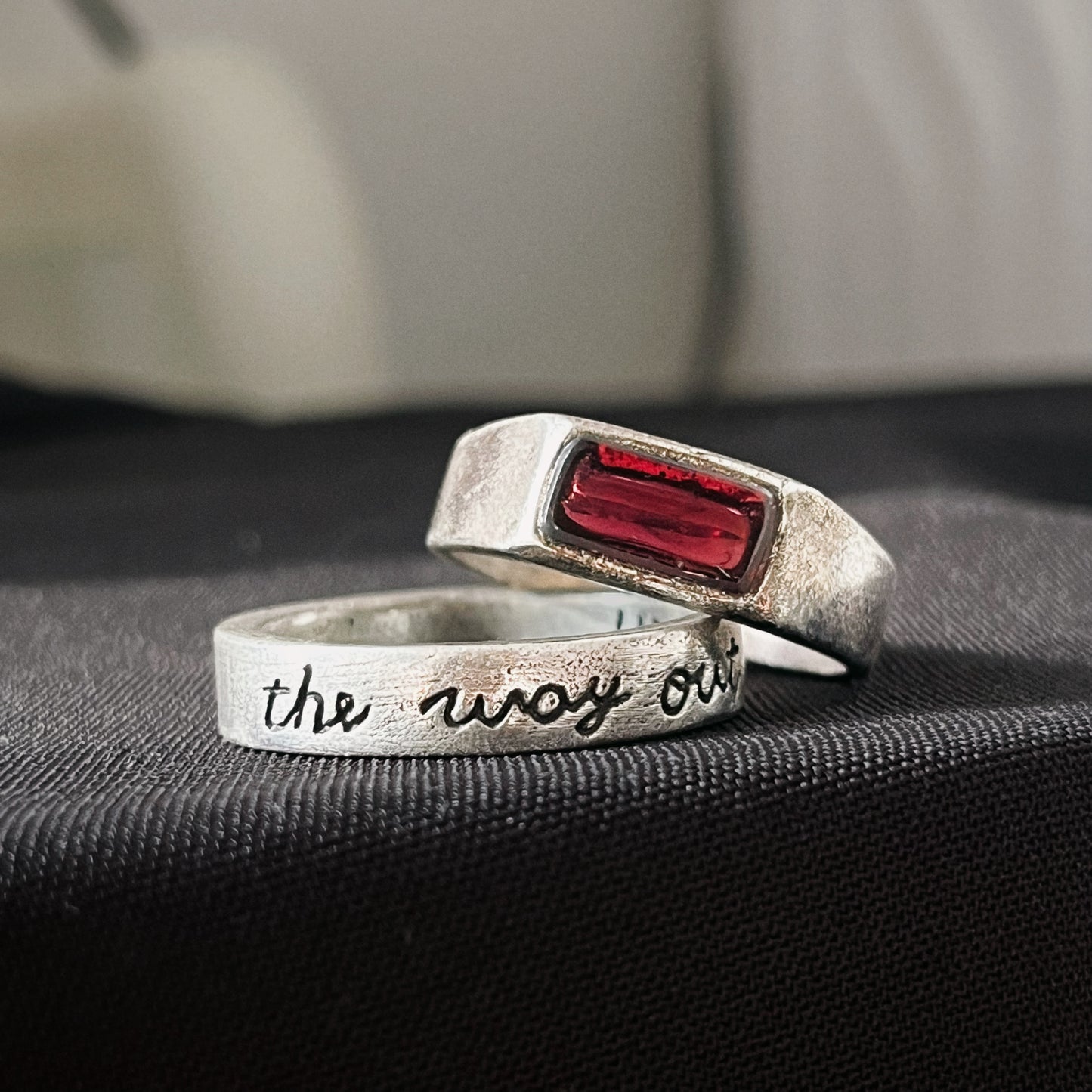 Red Garnet Silver Signet