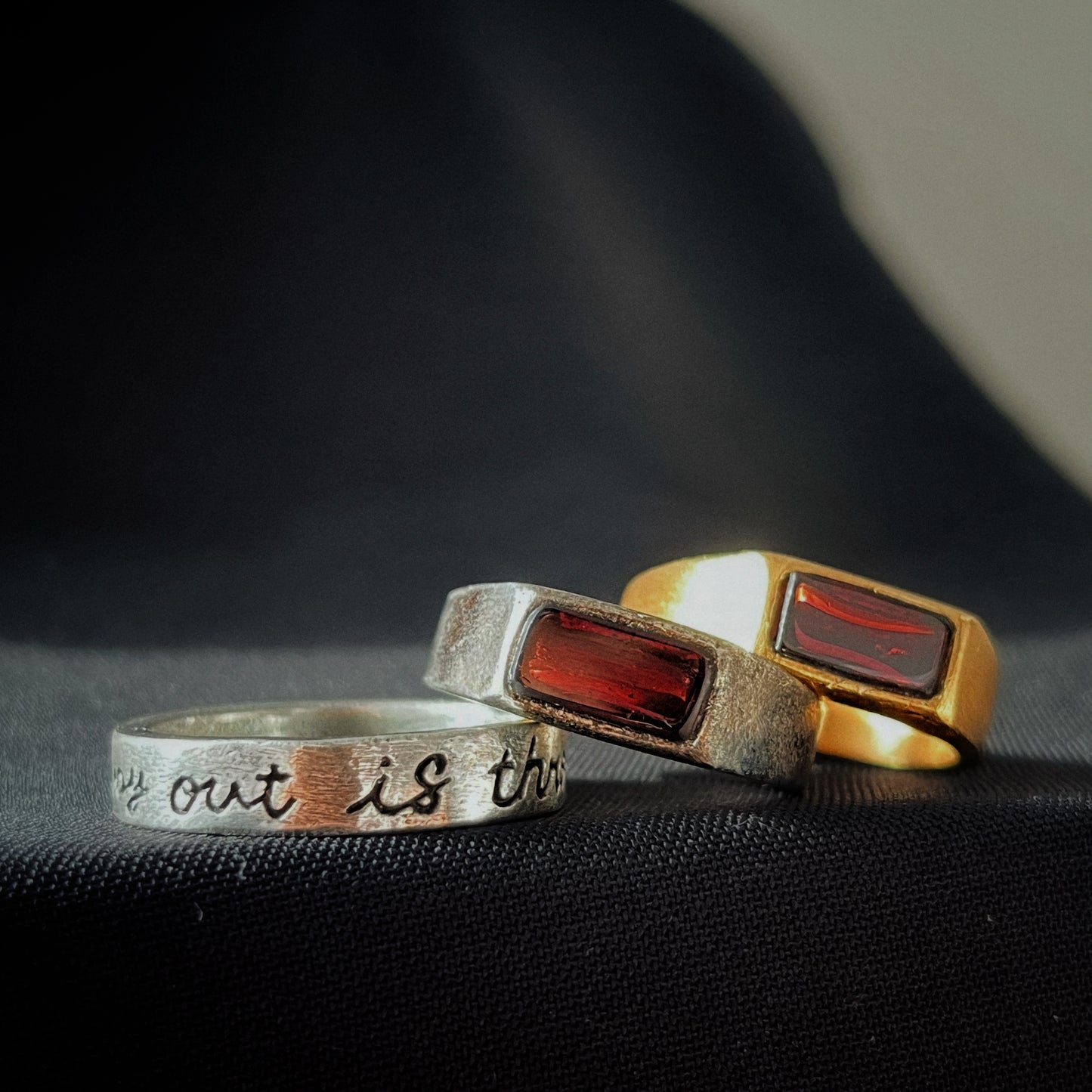 Red Garnet Silver Signet