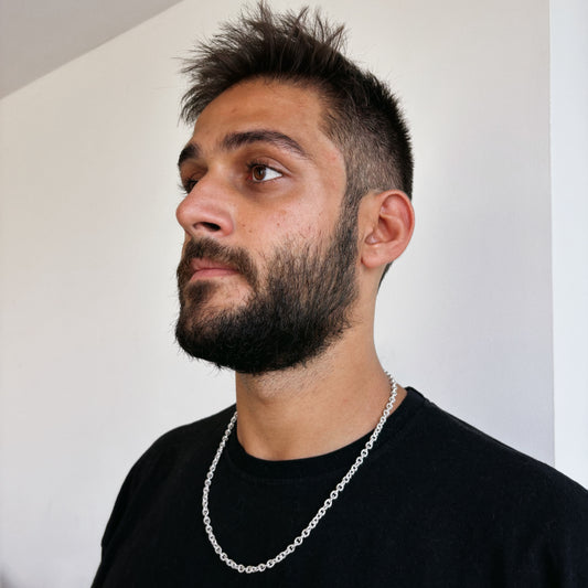 Men's Oval Cable Polished Chain Necklace