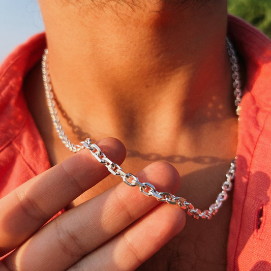 Men's Cable Chain Silver Necklace - Hidden Depths