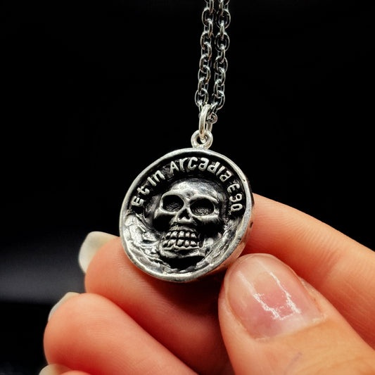 Memento Mori - Et in Arcadia Ego Pendant - Hidden Depths Silver
