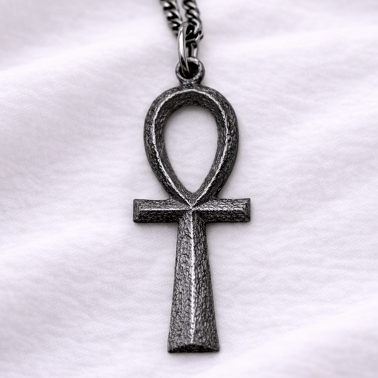 Men's Egyptian Ankh Silver Necklace - Hidden Depths