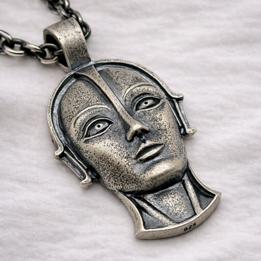 Metropolis Robot Silver Necklace