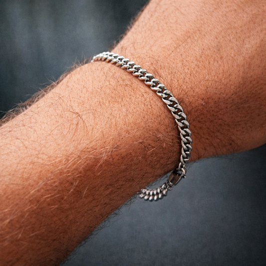 Men's Silver Curb Chain Bracelet