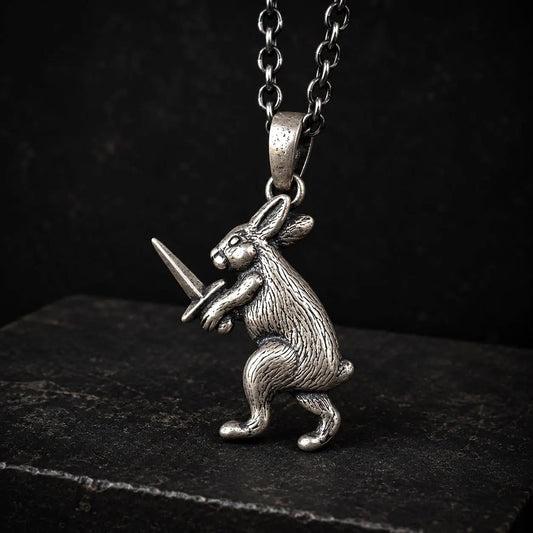 Medieval Warrior Rabbit Necklace