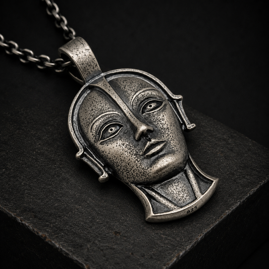 Metropolis Robot Silver Necklace