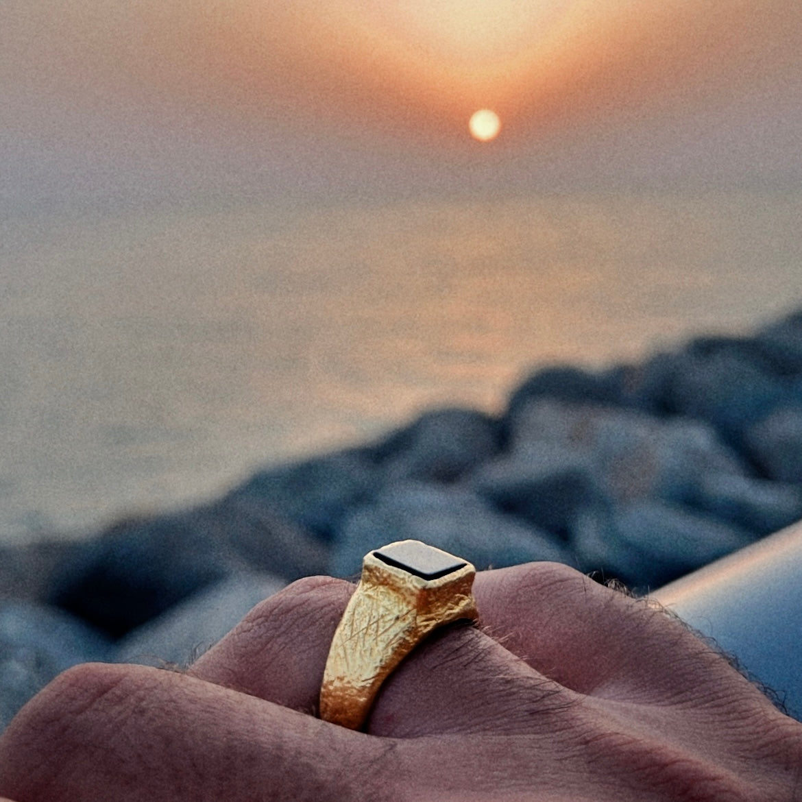 Black Onyx Gold Signet