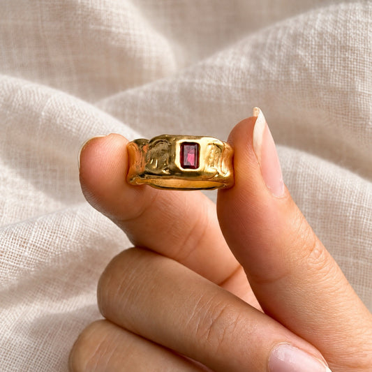 Molten Garnet Ring
