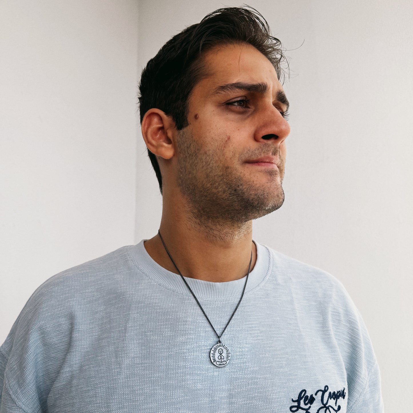 Necklace worn on model for scale
be like water  Hidden Depths  