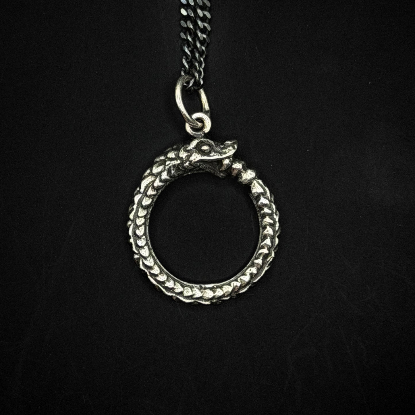 Ouroboros Snake Silver Pendant - Hidden Depths  
