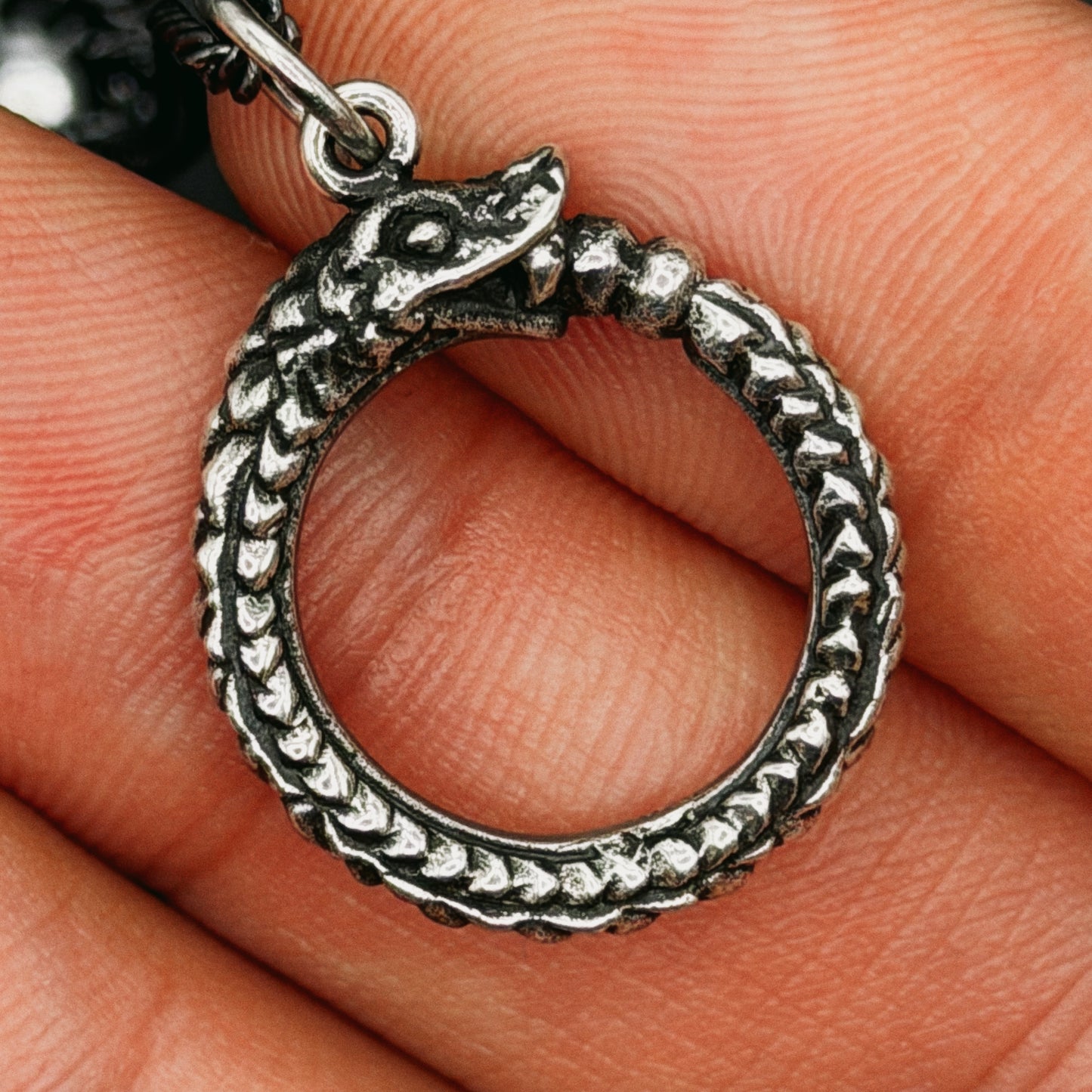 Ouroboros Snake Silver Pendant - Hidden Depths  