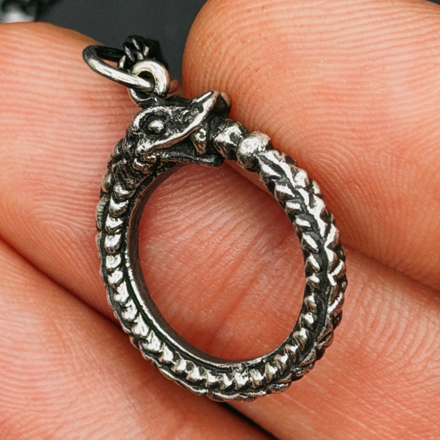 side view of necklace