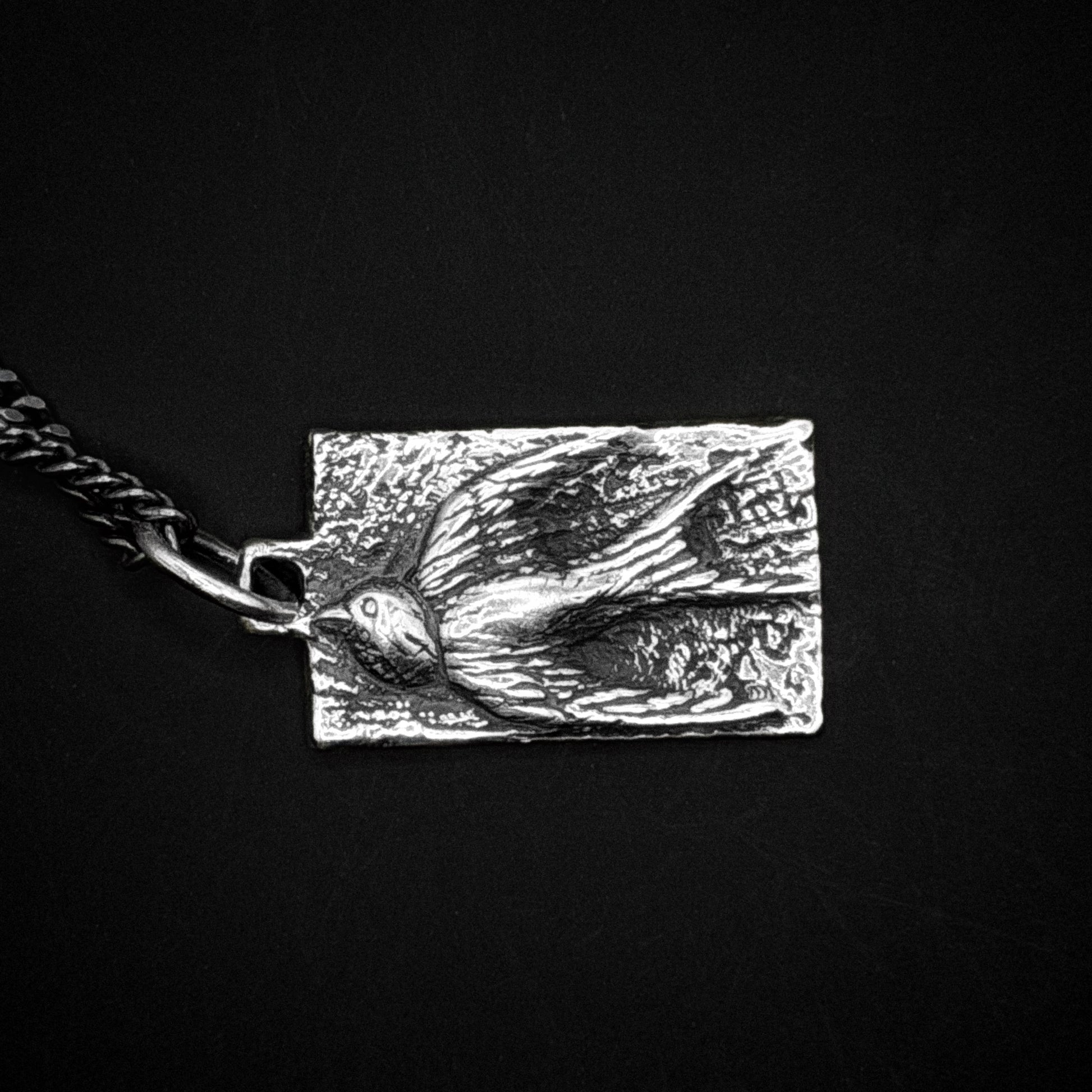 Swallow Bird Necklace - I Am Nothing but I am Free - Hidden Depths   Silver
