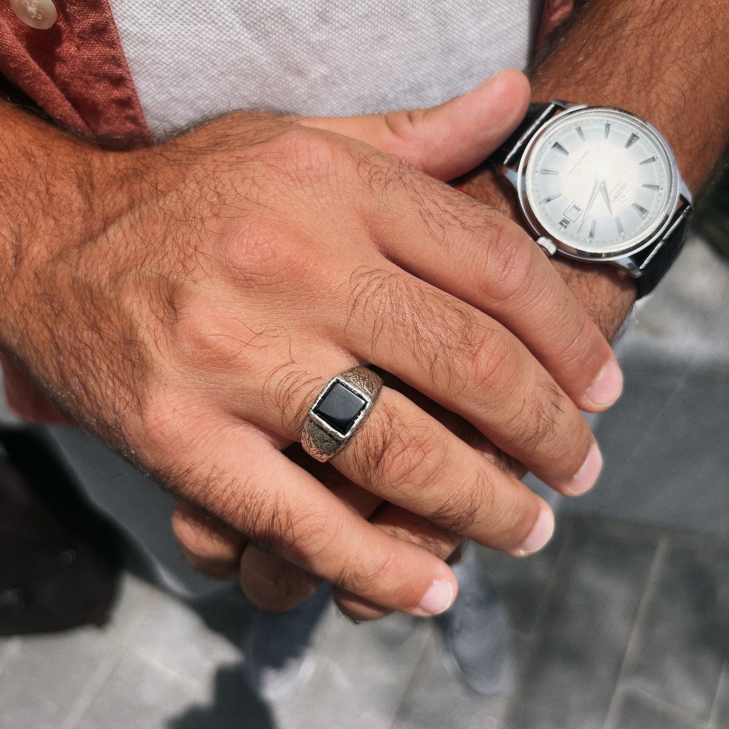 Black Onyx Silver Signet