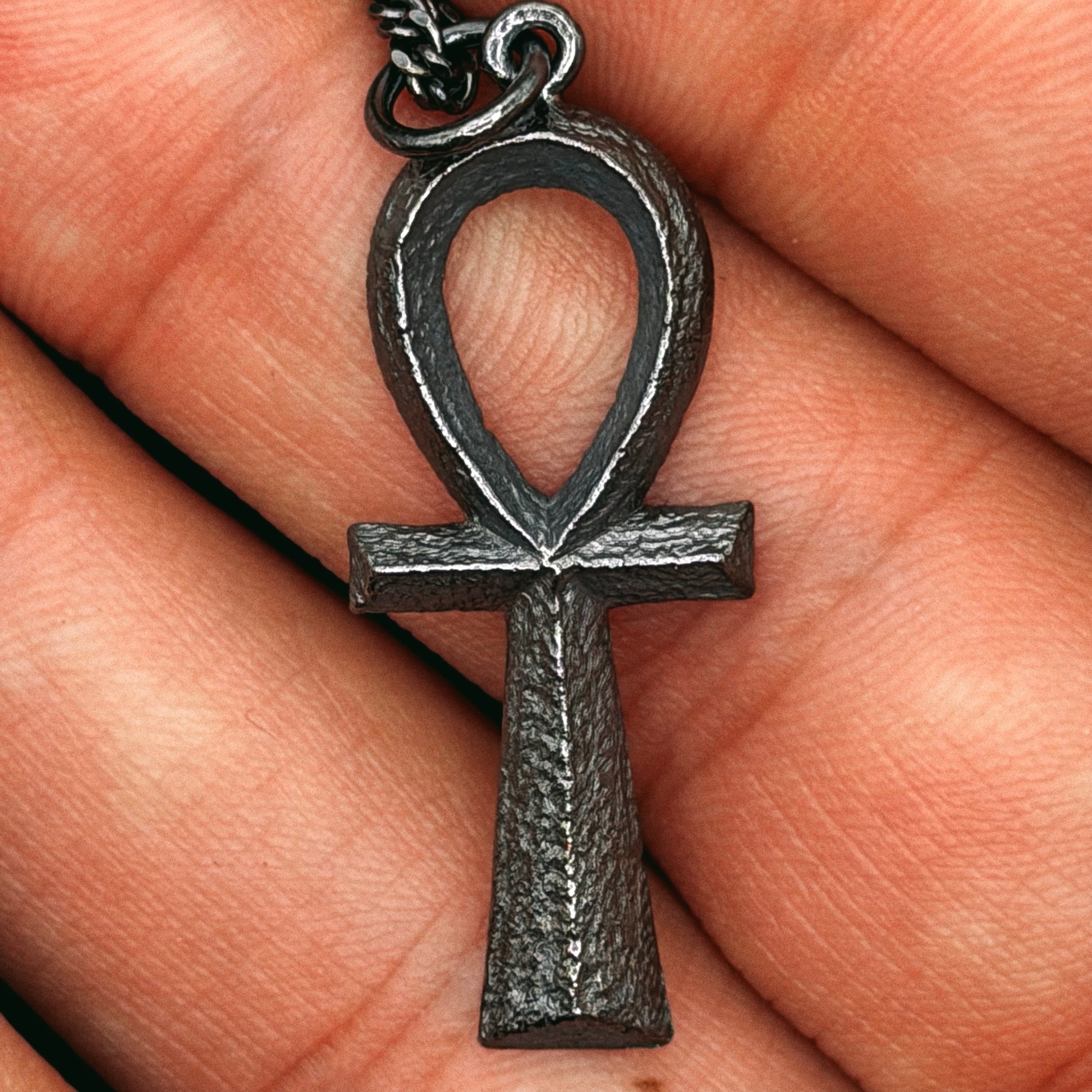 Men's Egyptian Ankh Silver Necklace - Hidden Depths  