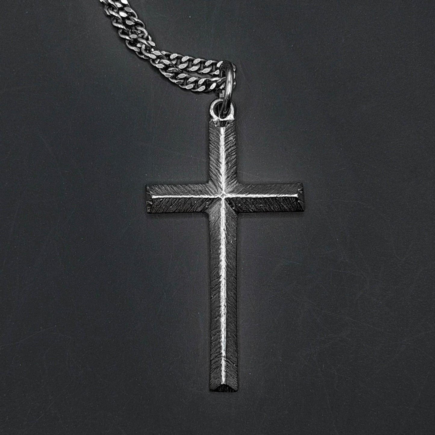 Minimalist Cross Sterling Silver Pendant - Hidden Depths  
