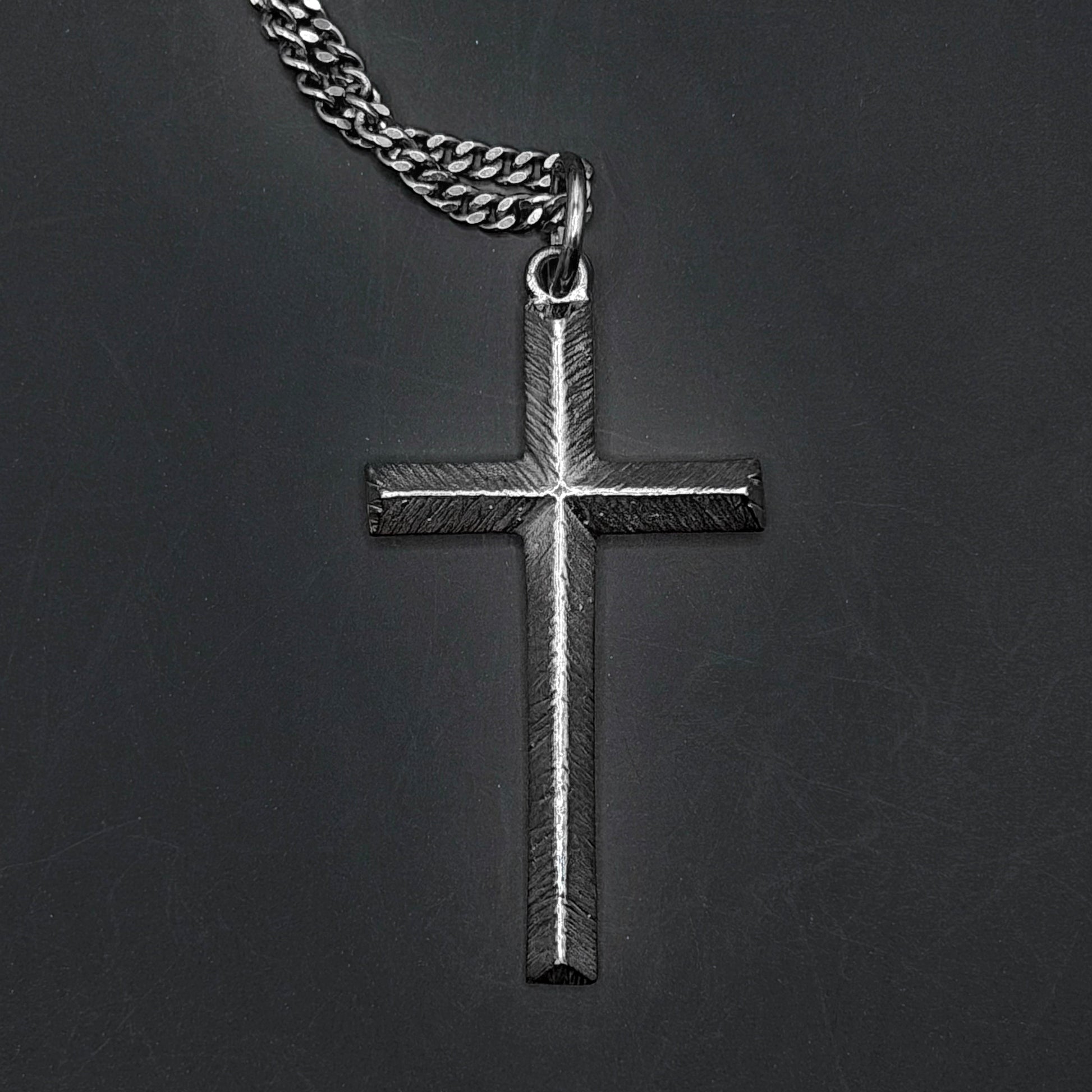 Minimalist Cross Sterling Silver Pendant - Hidden Depths  