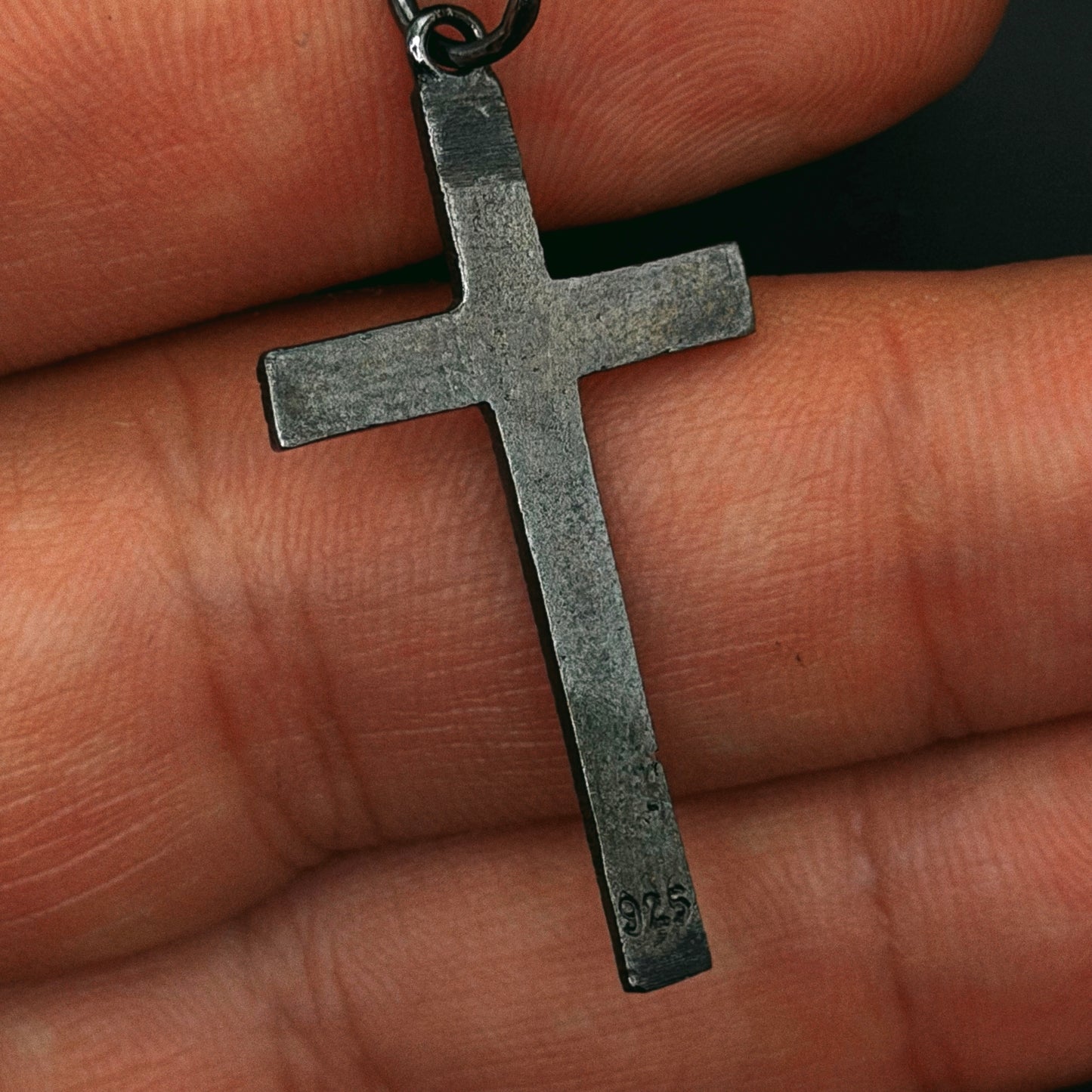 Minimalist Cross Sterling Silver Pendant - Hidden Depths  