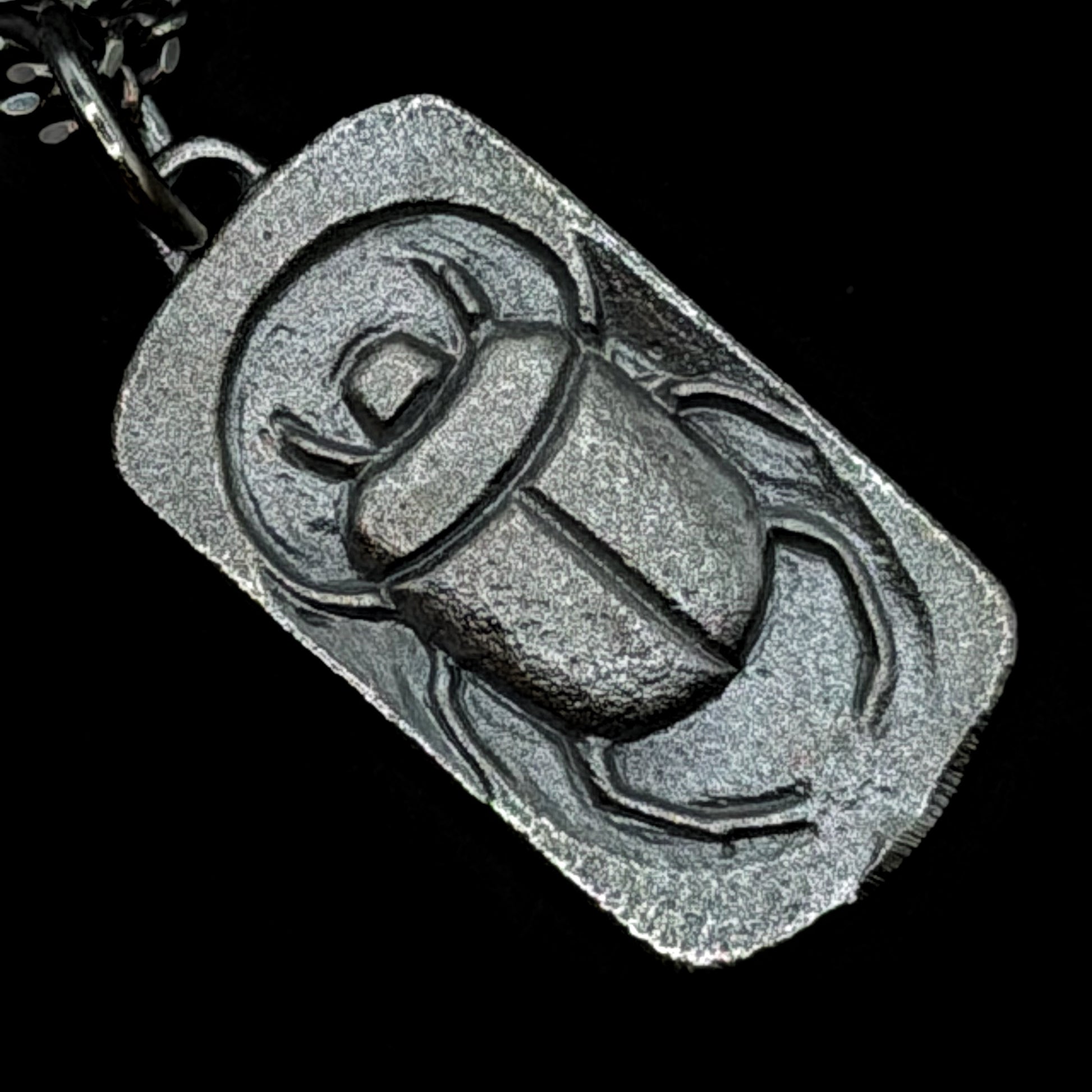 Men's Scarab Beetle Silver Necklace