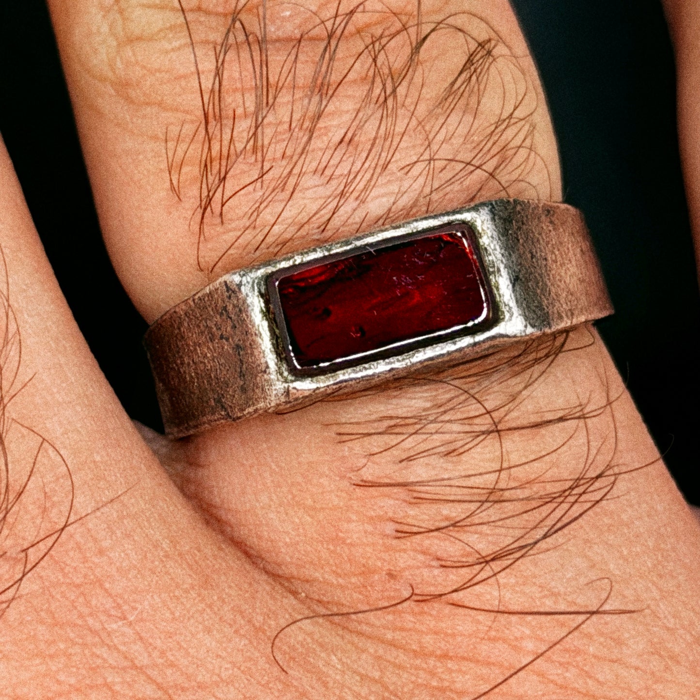close up of ring with stone 