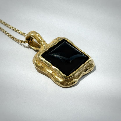 Black Onyx Gold Pendant