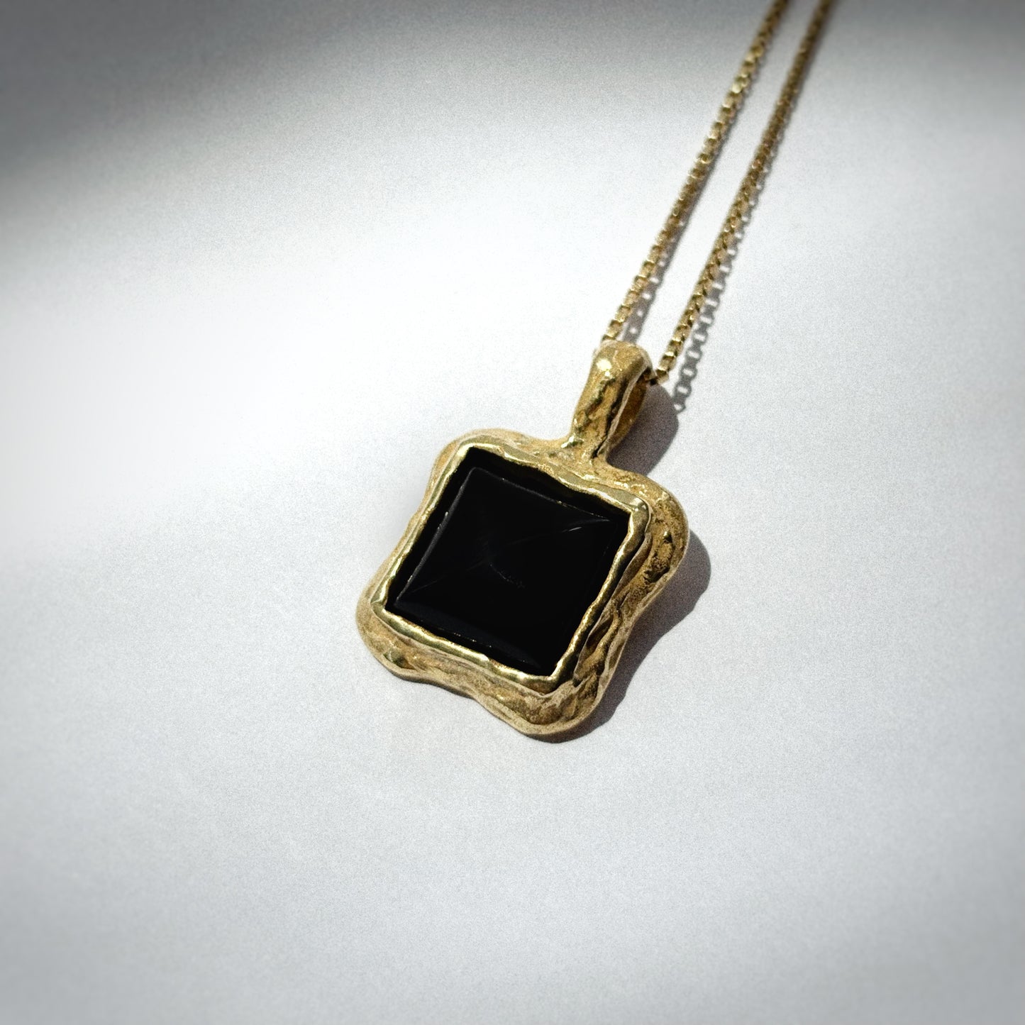 Black Onyx Gold Pendant