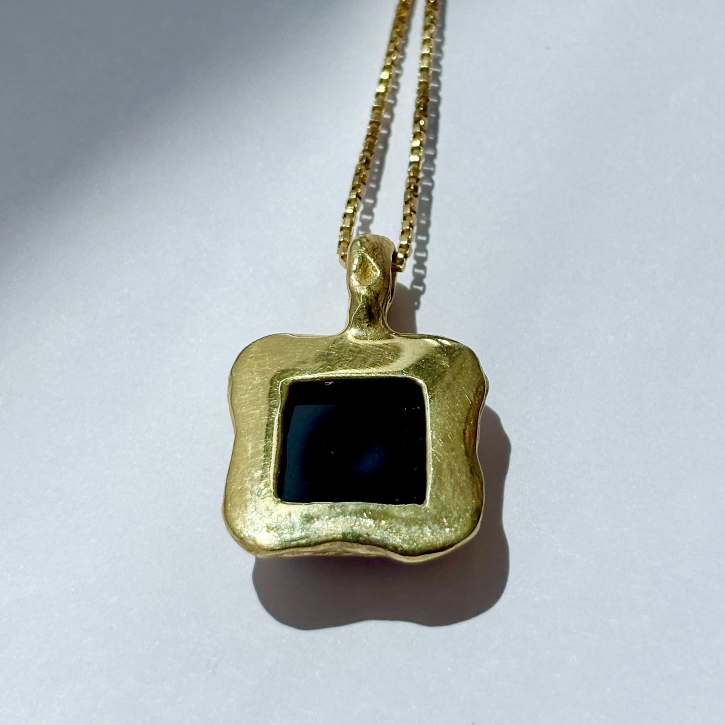 Black Onyx Gold Pendant