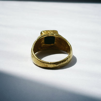 Black Onyx Gold Signet
