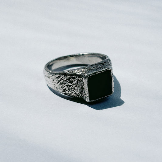 Black Onyx Silver Signet