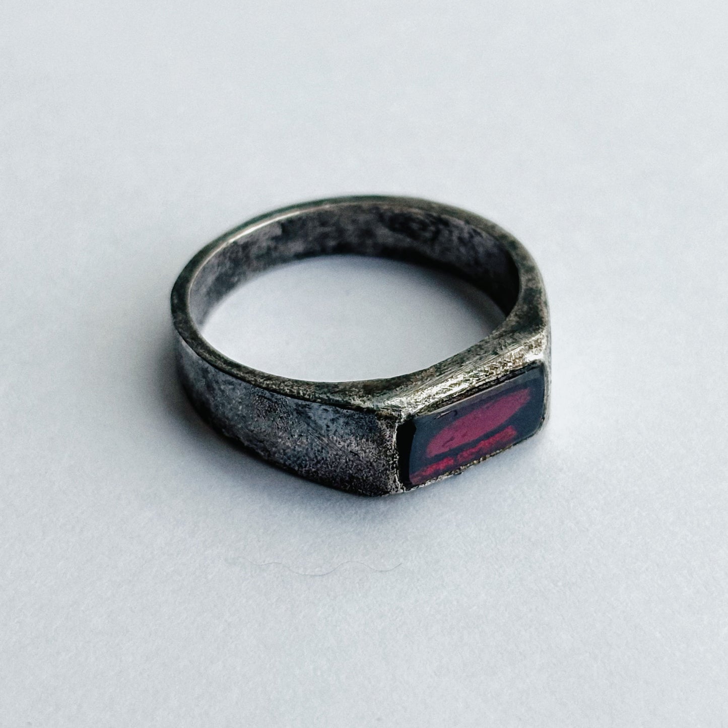 Red Garnet Silver Signet