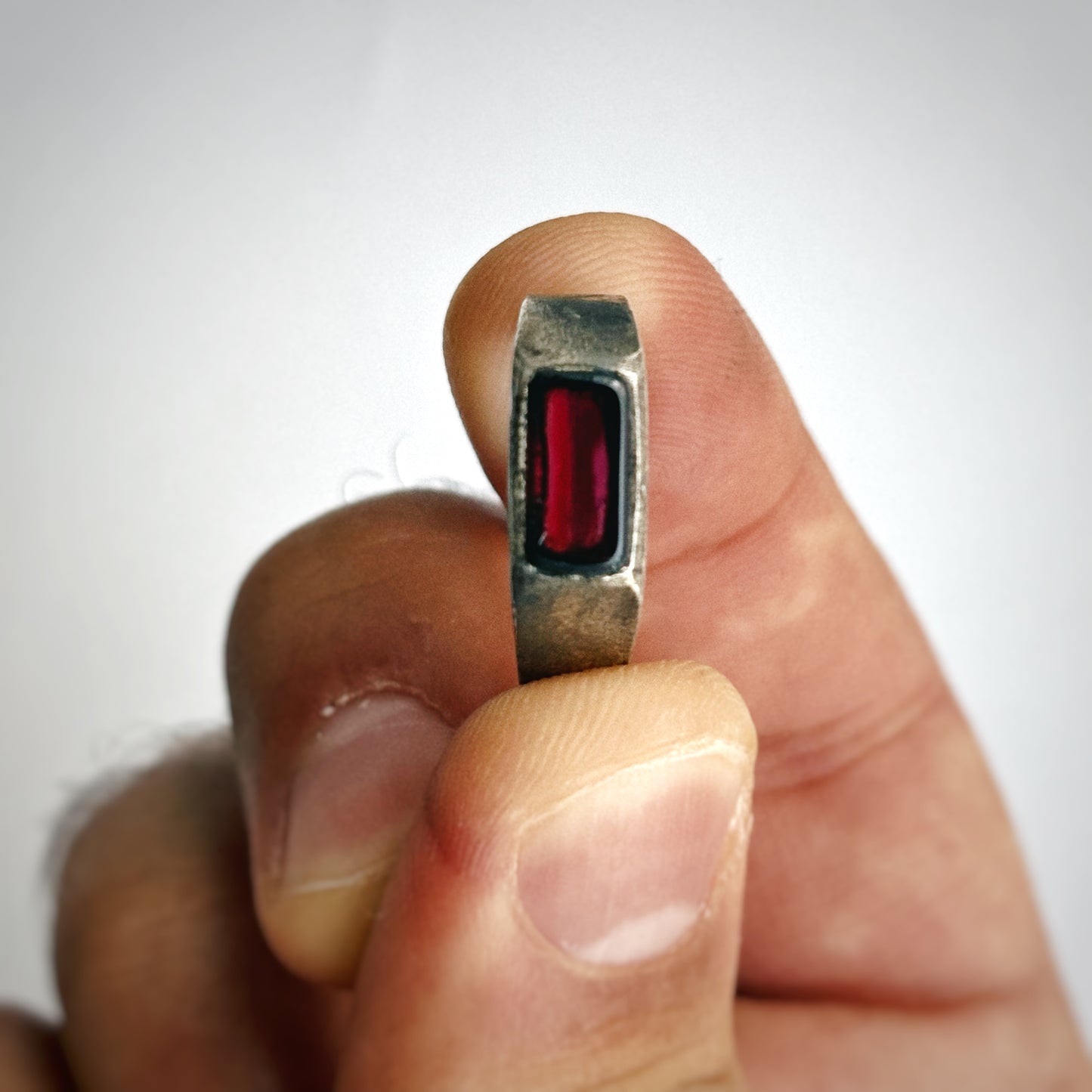 Red Garnet Silver Signet