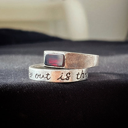 Red Garnet Silver Signet