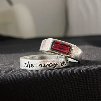 Red Garnet Silver Signet