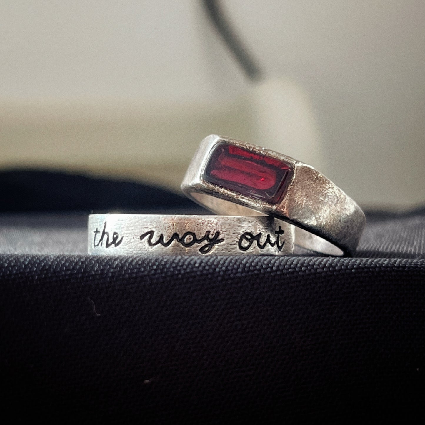 Red Garnet Silver Signet