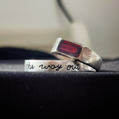 Red Garnet Silver Signet