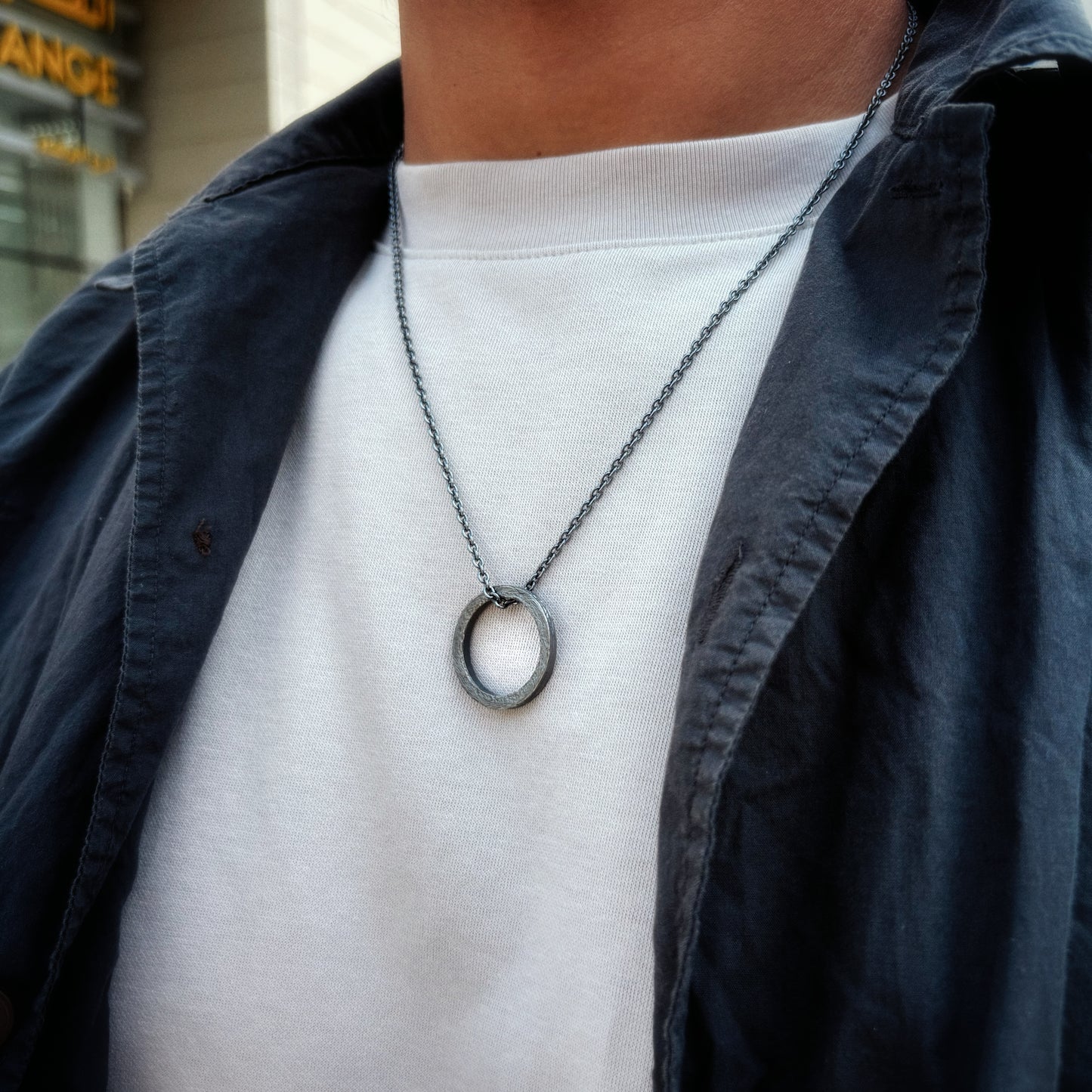 Geometric Circle Necklace