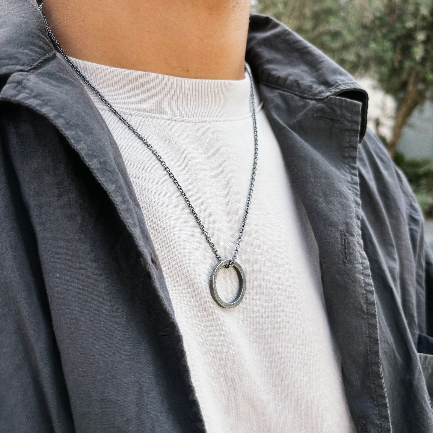 Geometric Circle Necklace