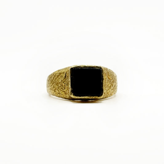Black Onyx Gold Signet