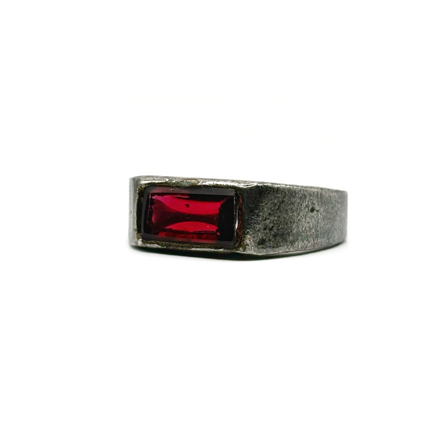 Red Garnet Silver Signet