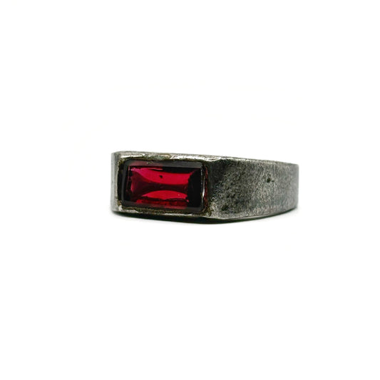 Red Garnet Silver Signet