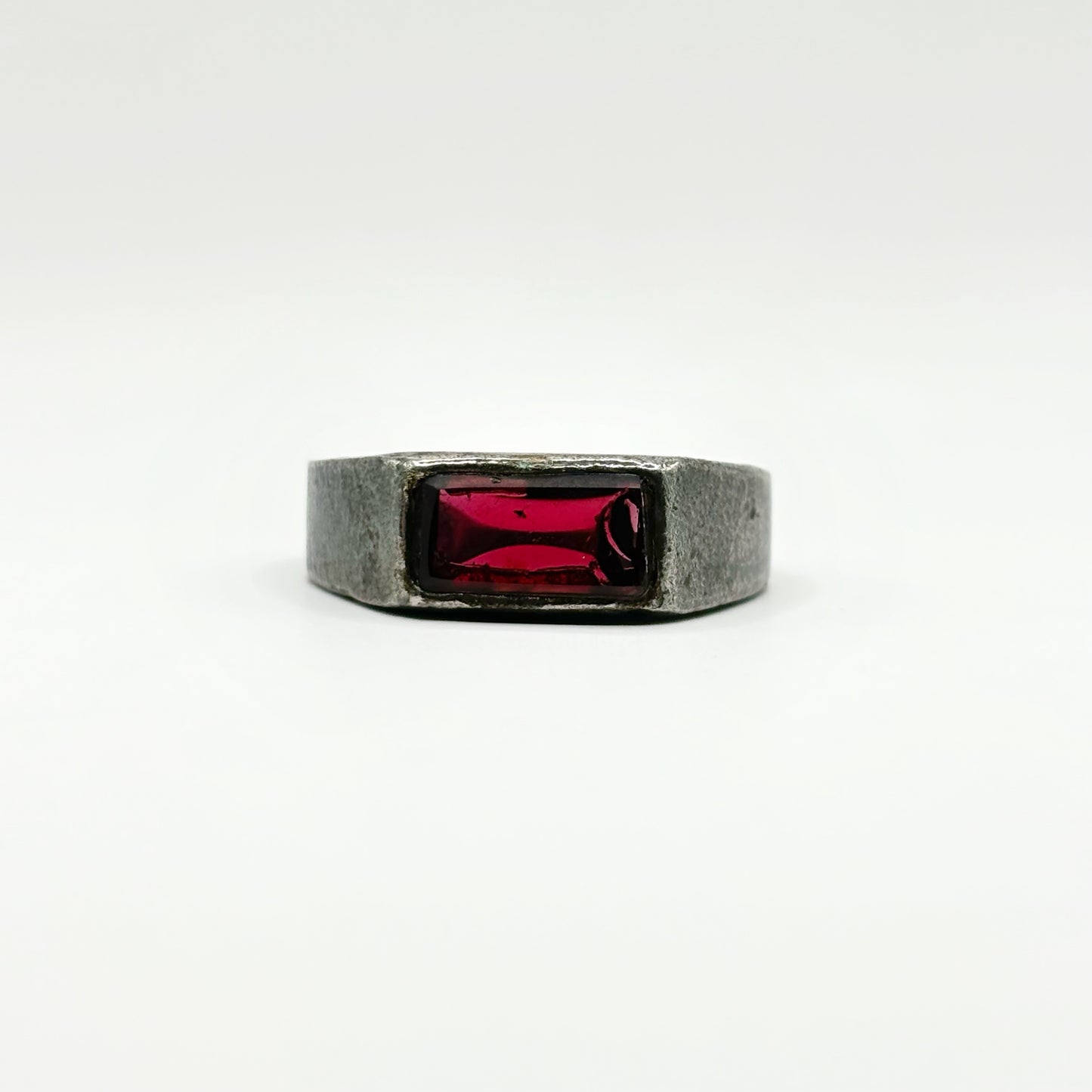 Red Garnet Silver Signet