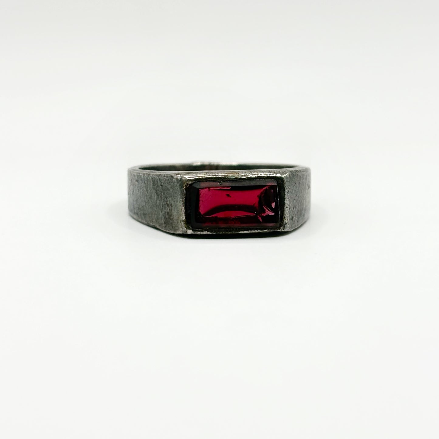 Red Garnet Silver Signet