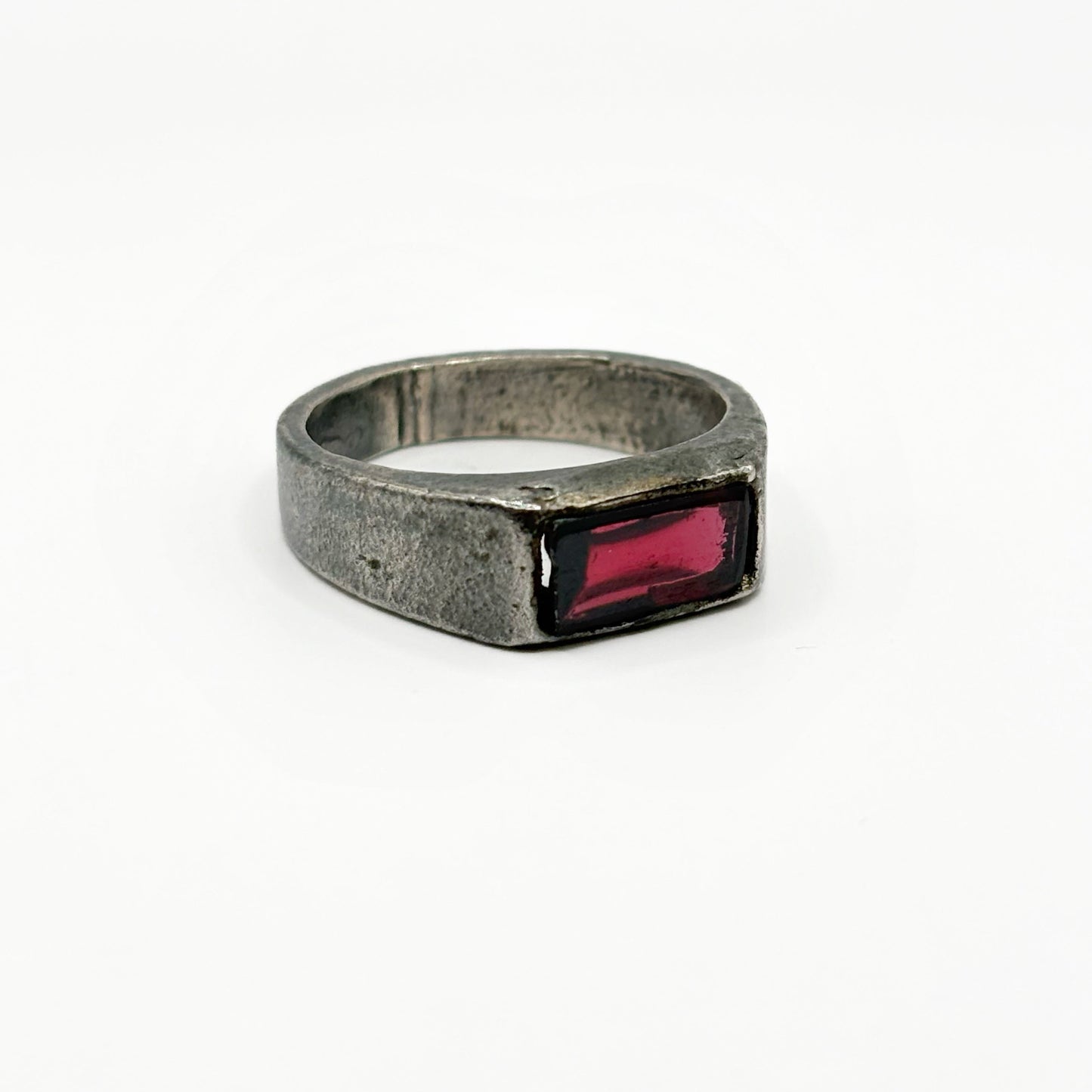 Red Garnet Silver Signet